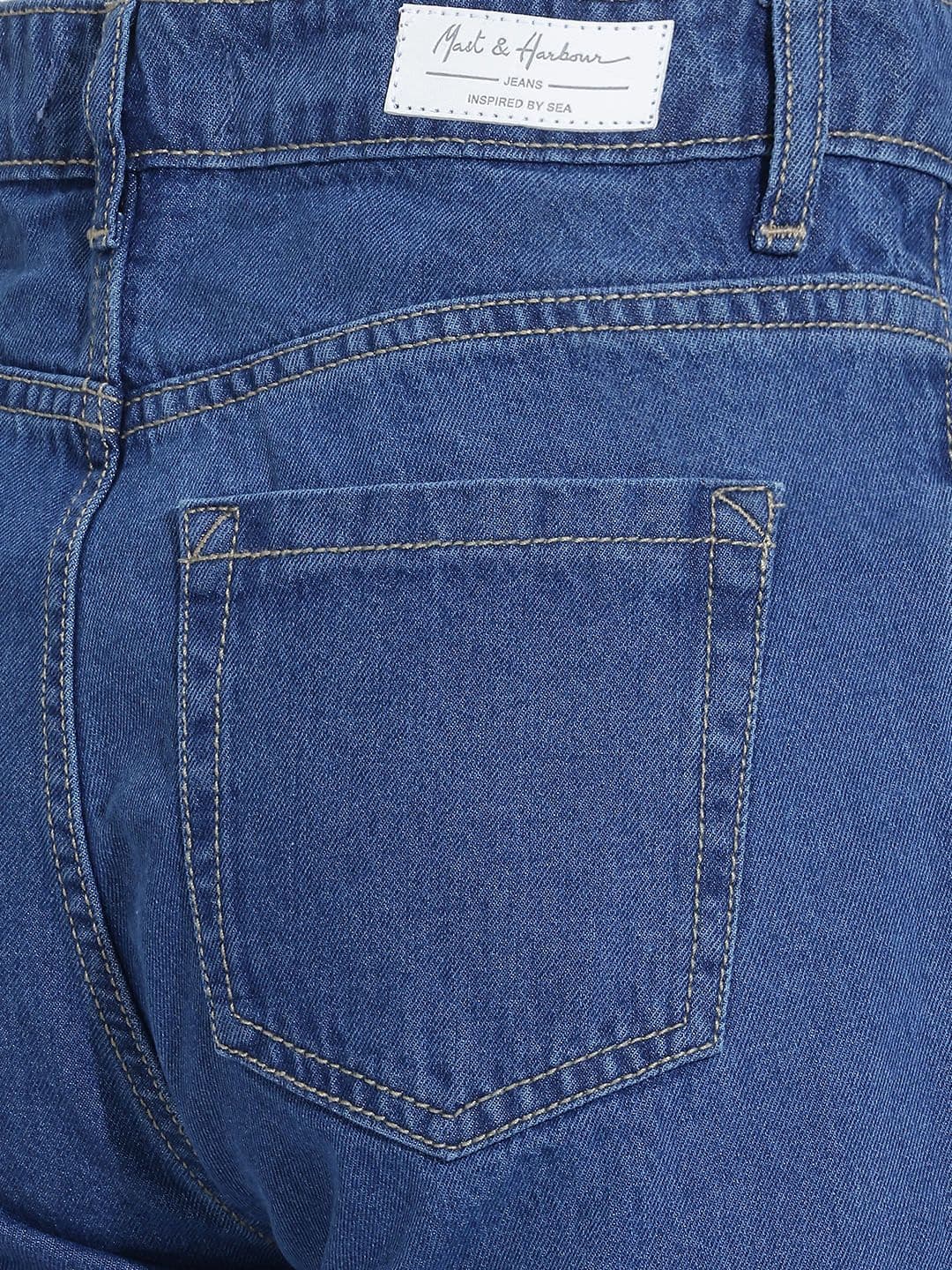 Mast & Harbour Women Flared Fit High-Rise Jeans thumbnail 5