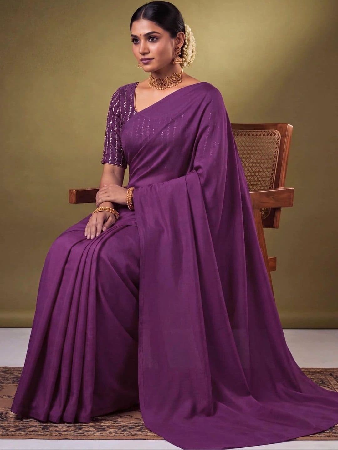 SAMANTHA Poly Georgette Saree thumbnail 5