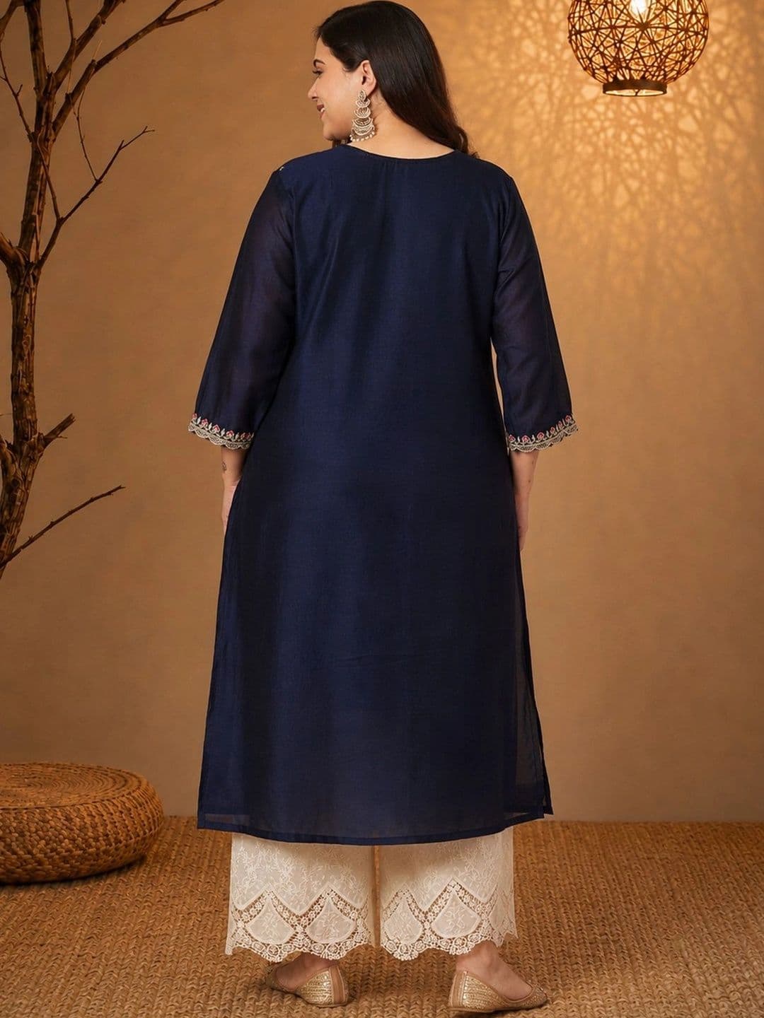 FULL BLOOM Women Ethnic Motifs Embroidered Thread Work Kurta thumbnail 2