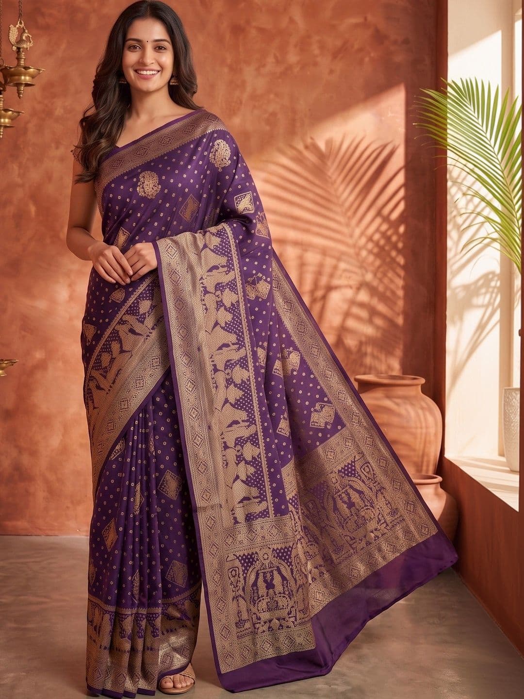 ROOP RADHIKA Woven Design Zari Silk Blend Designer Banarasi Saree - view 1