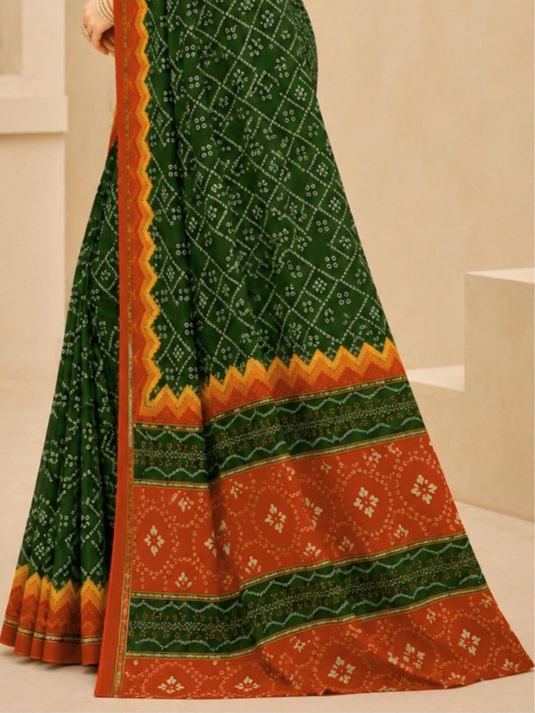 SAMANTHA Bandhani Poly Georgette Leheriya Saree thumbnail 7