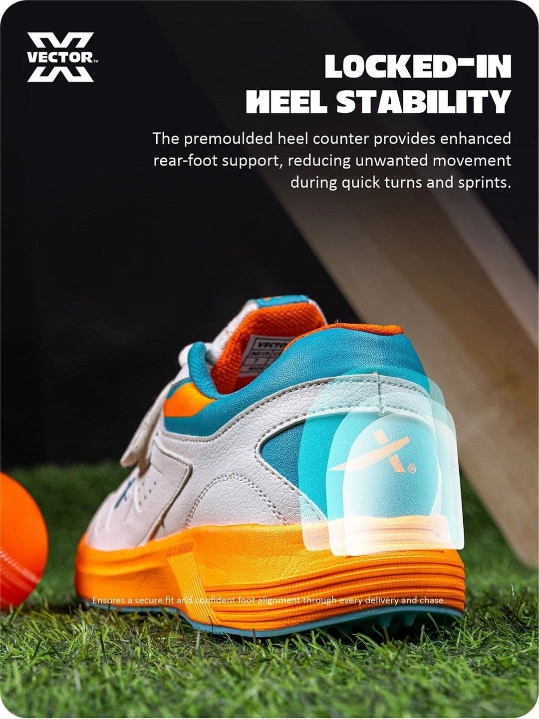VECTOR X CKT 200 Spikes PU Material with Rubber Sole Cricket Shoes thumbnail 6