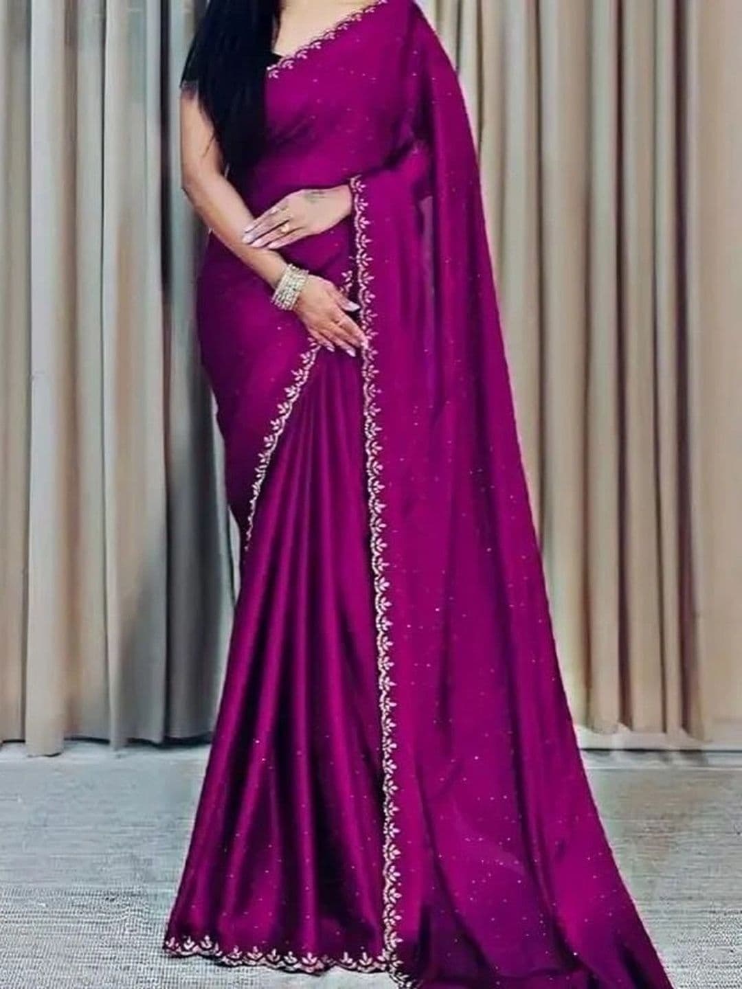 RENBRIZA Poly Georgette Saree thumbnail 2