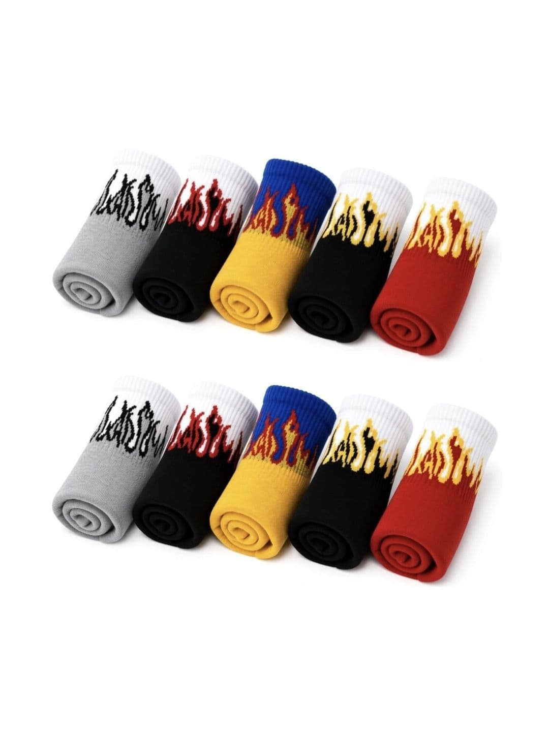 VIPUN Unisex Pack of 10 Cotton Patterned Above Ankle Socks - view 1