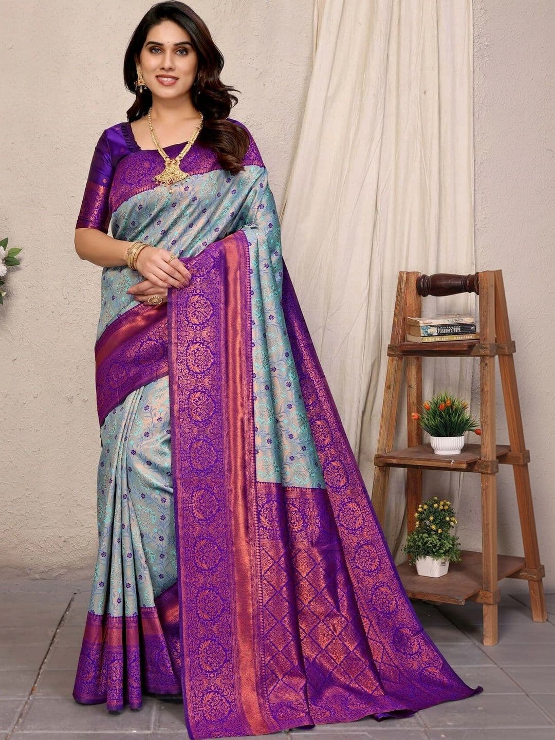 VS MALL Zari Banarasi Saree - view 1