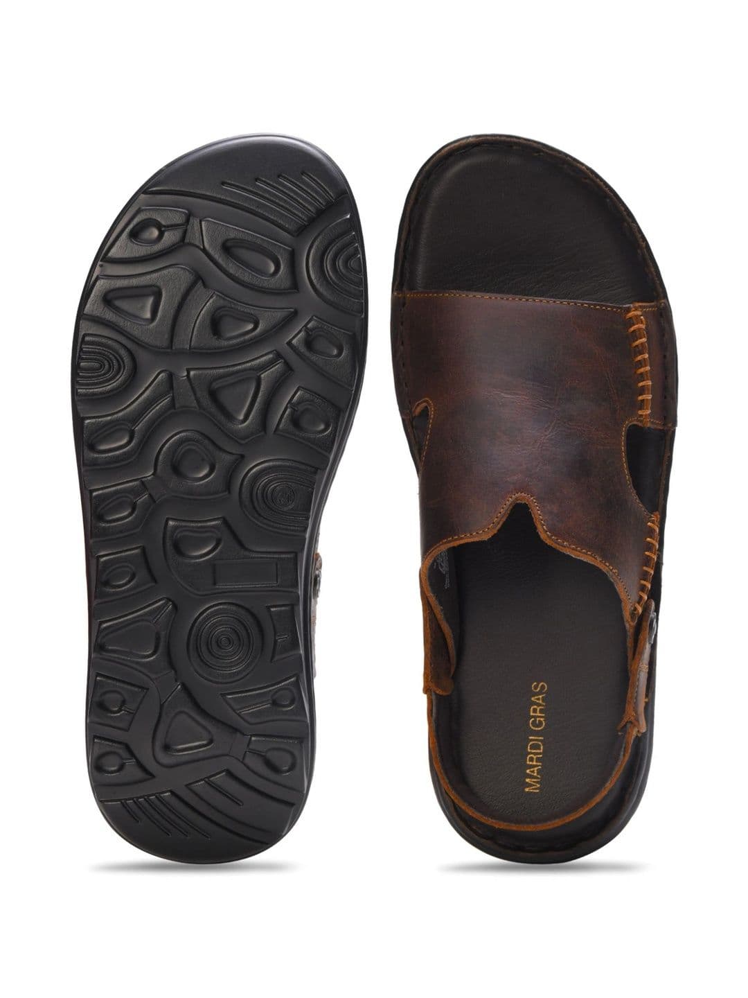 Mardi Gras Men Leather Comfort Sandals thumbnail 7