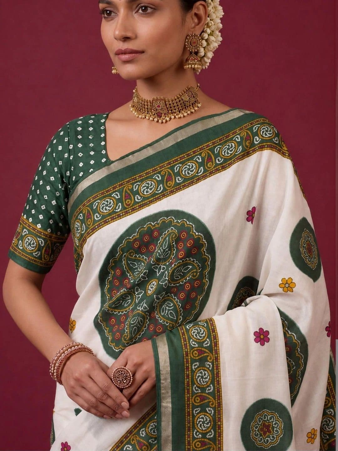 SAMANTHA Paisley Zari Silk Blend Saree thumbnail 3