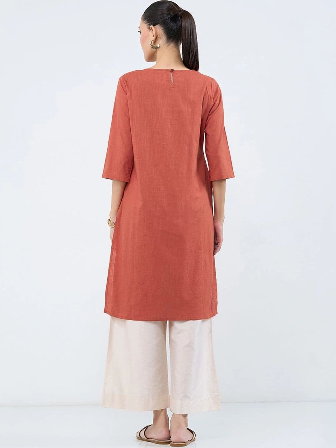 RANGMANCH BY PANTALOONS Women Ethnic Motifs Embroidered Thread Work Kurta thumbnail 4
