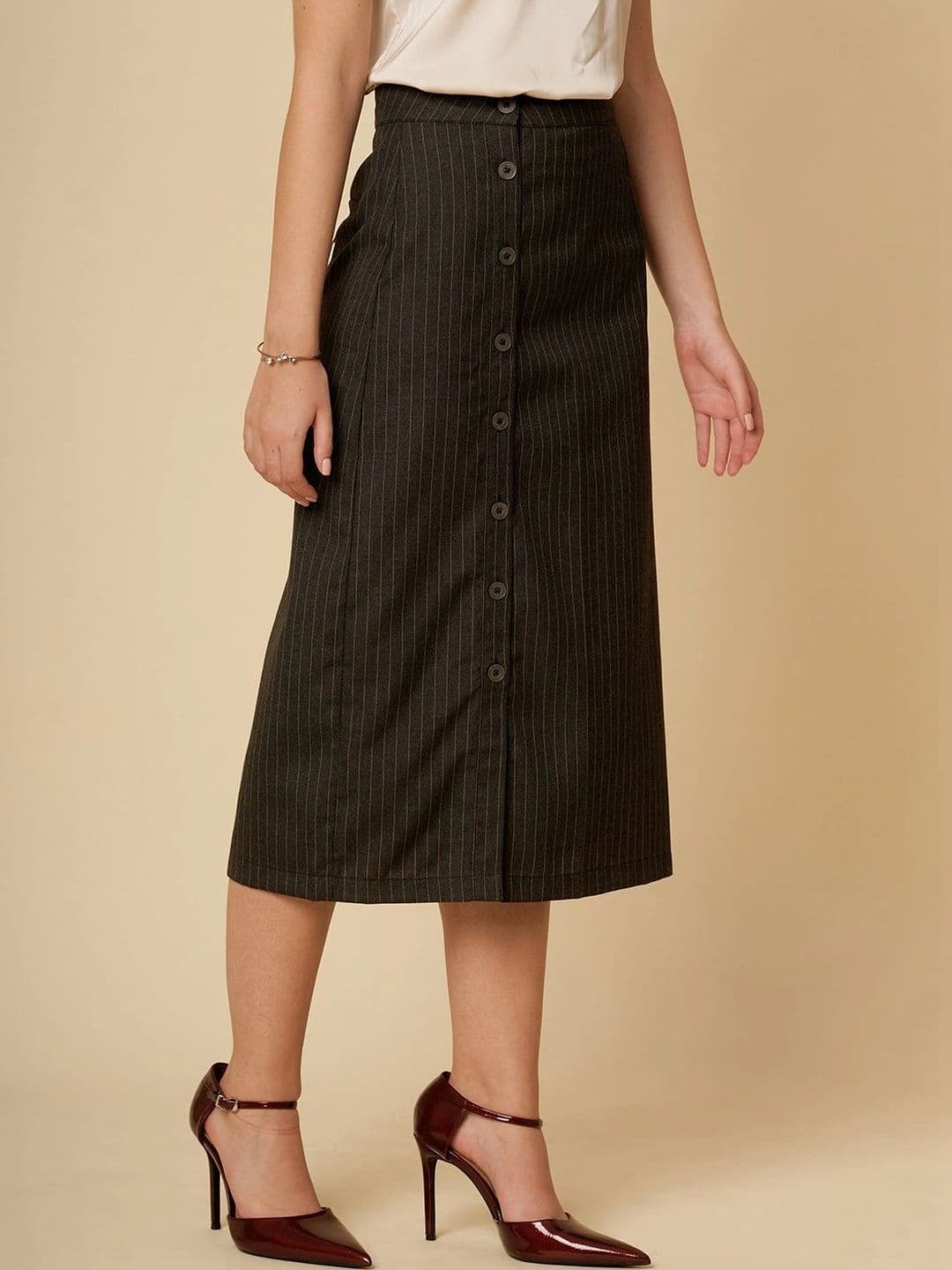 Chemistry Women Striped Midi Straight Skirt thumbnail 2