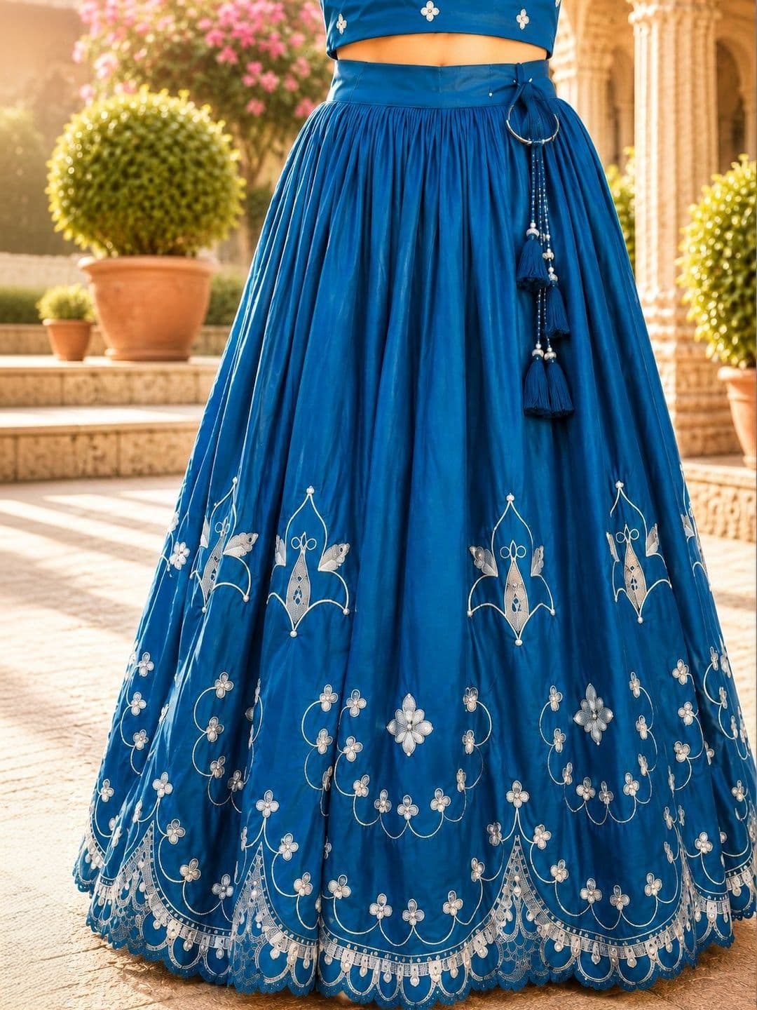 Sangria Girls Embroidered Thread Work Ready to Wear Lehenga & thumbnail 2