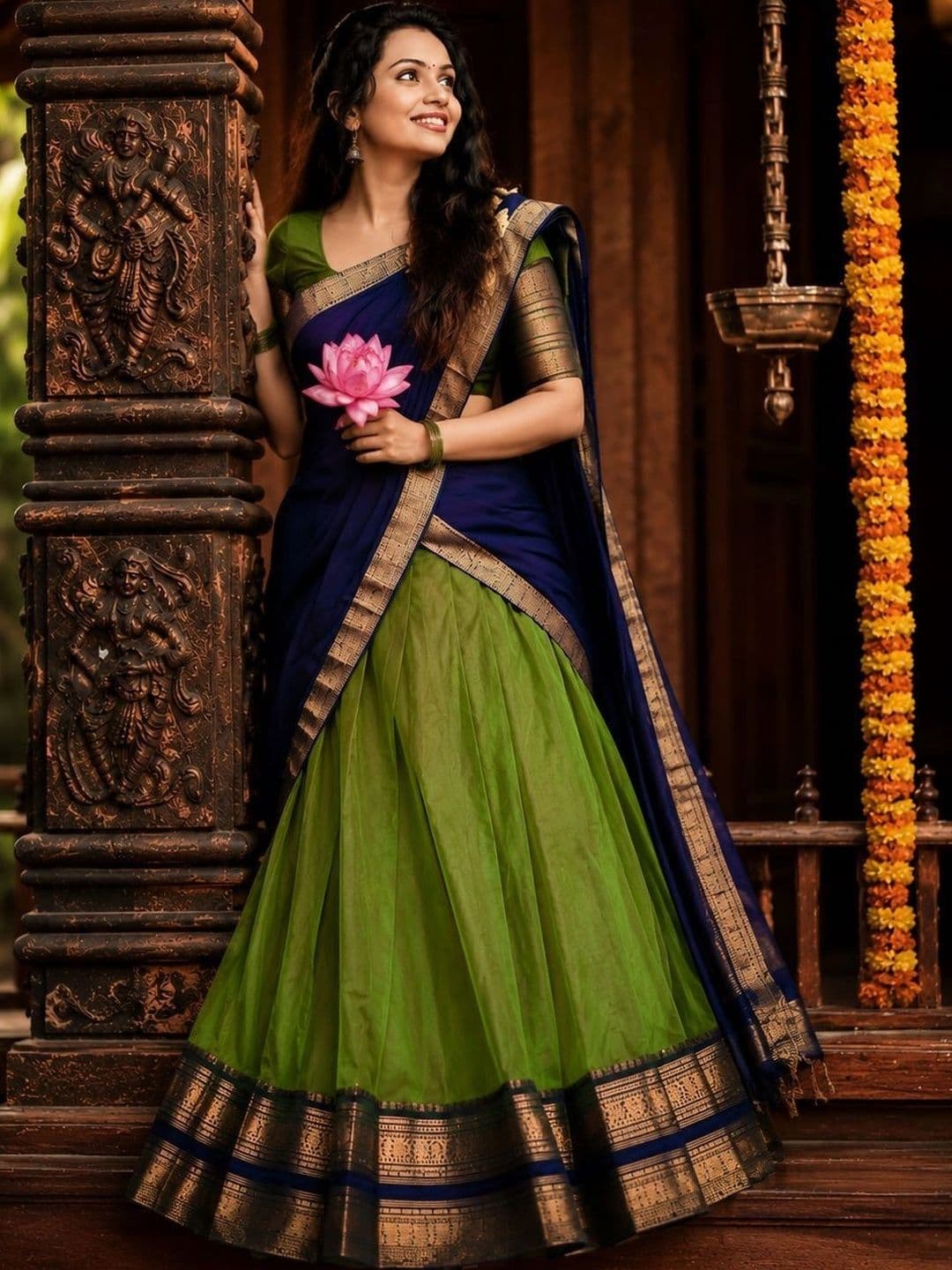 JIVUBA Ready to Wear Lehenga & Unstitched Blouse With Dupatta - view 1