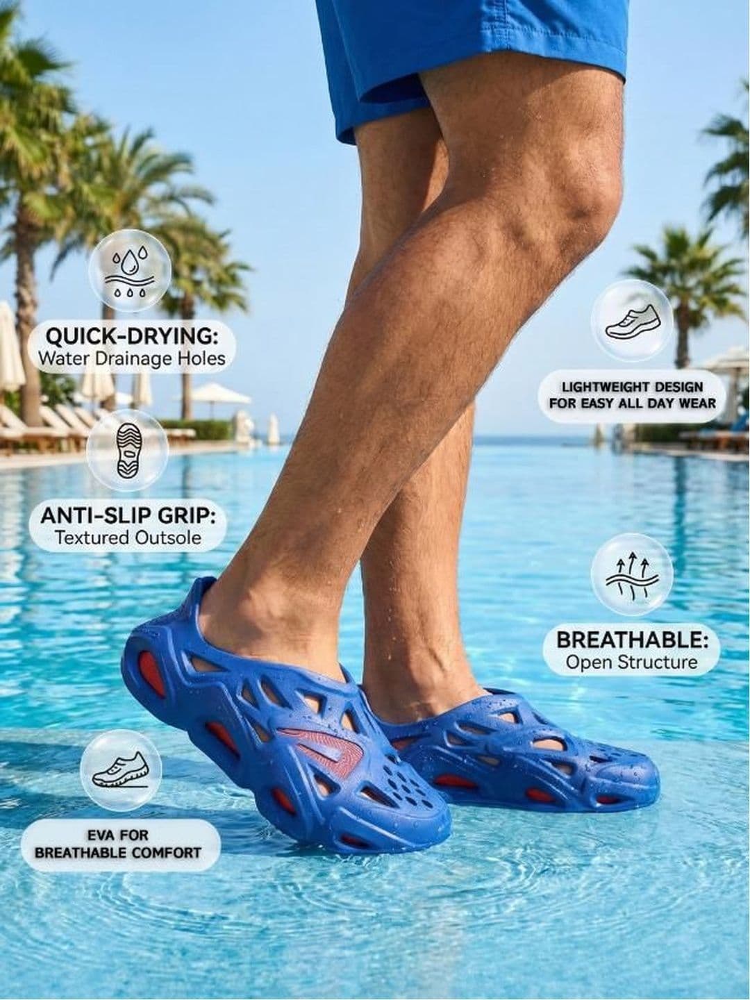 Impakto Super Future Men Lightweight & Breathable EVA Waterproof Slip-Ons Clogs thumbnail 2