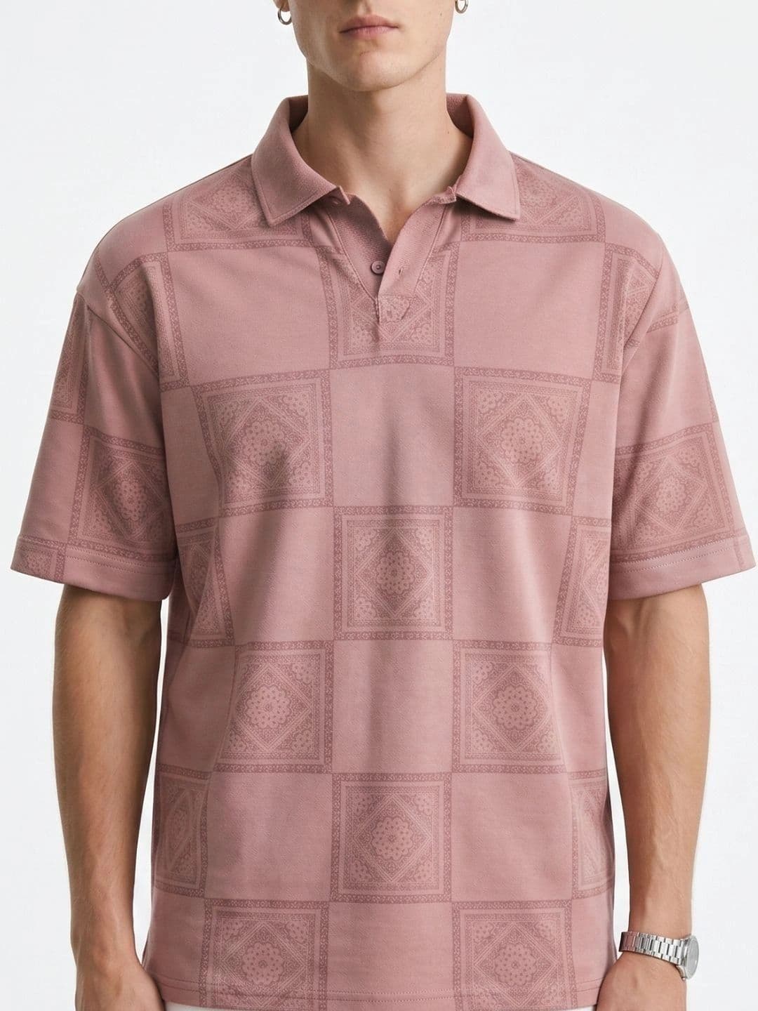 HERE&NOW Men Printed Polo Collar T-shirt - view 1