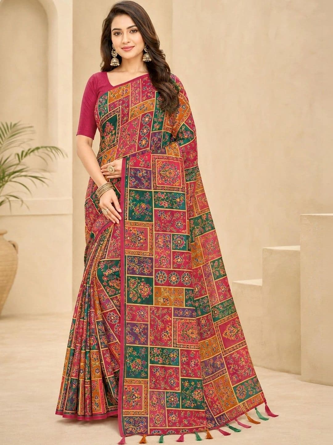 SAMANTHA Bandhani Poly Georgette Leheriya Saree - view 1