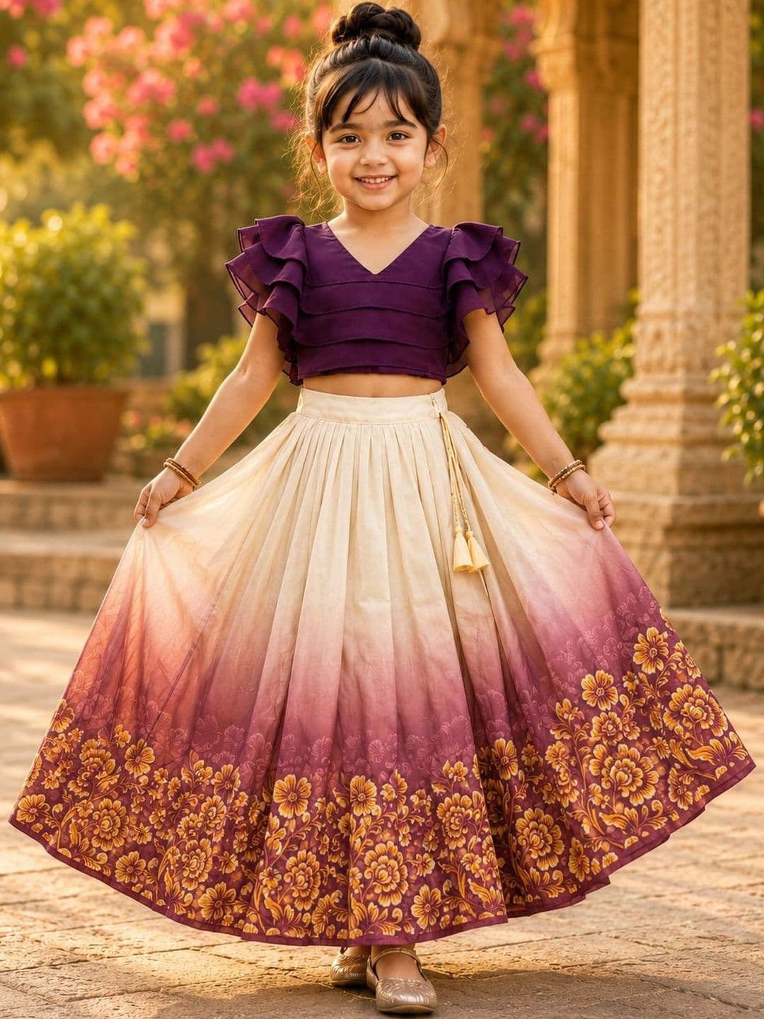 Sangria Girls Ready to Wear Lehenga & - view 1