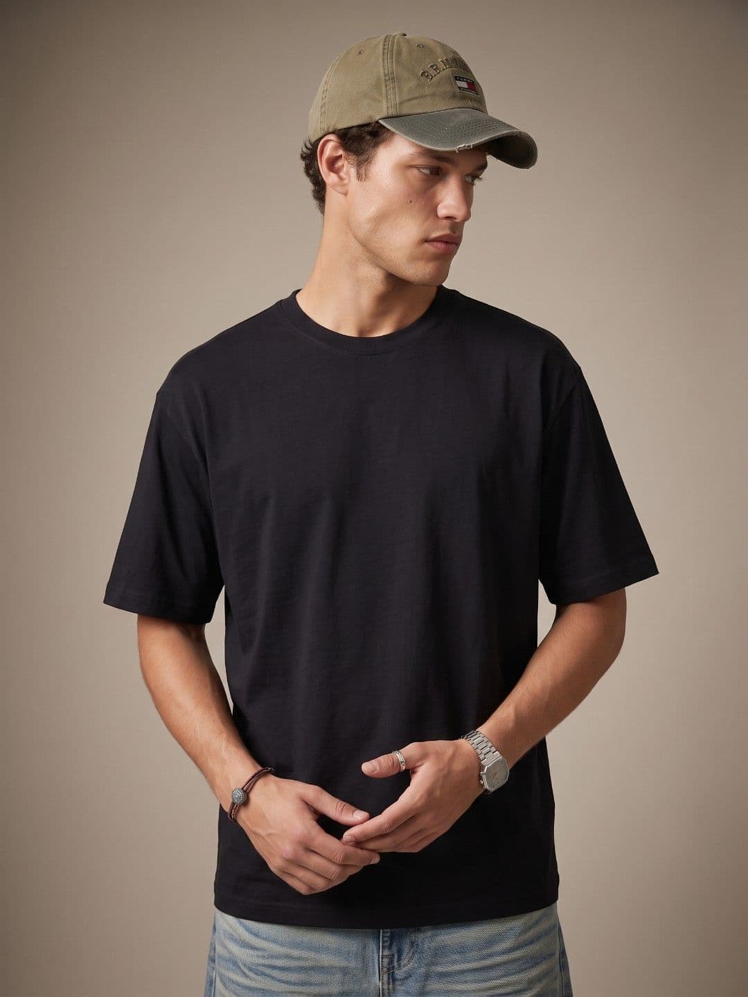 glitchez Typography Printed Drop-Shoulder Sleeves T-shirt thumbnail 3