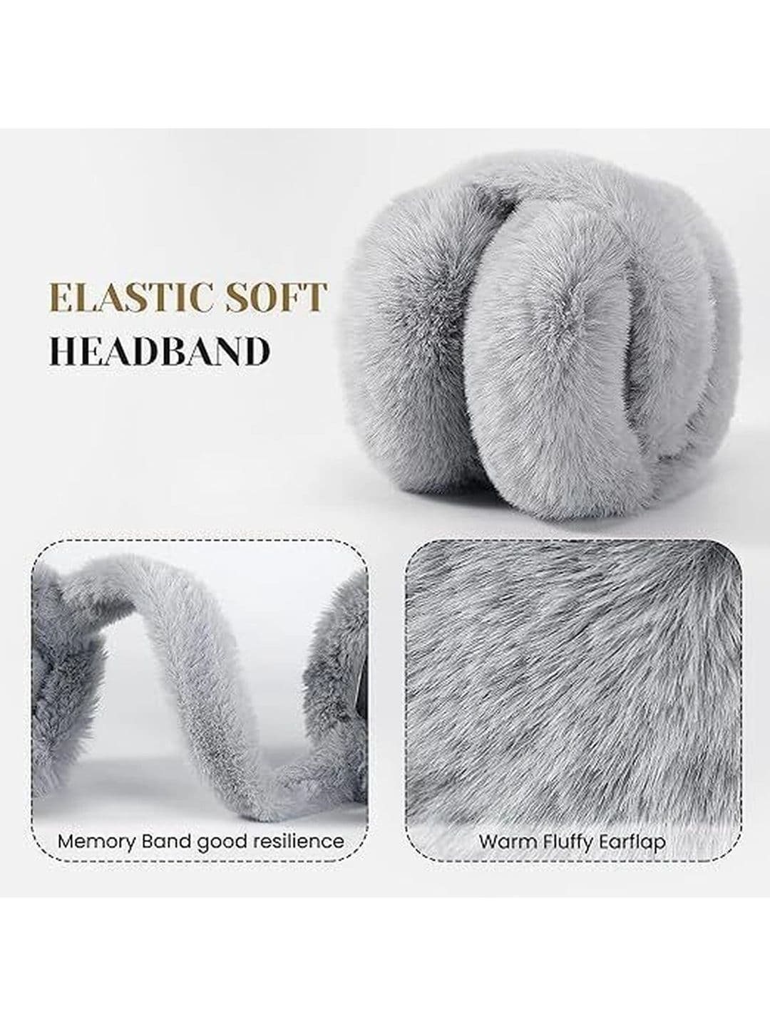Zonkar Grey Ear Muffs Winter Women Men Soft Earmuffs Cute Ear Covers Cold Weather thumbnail 4