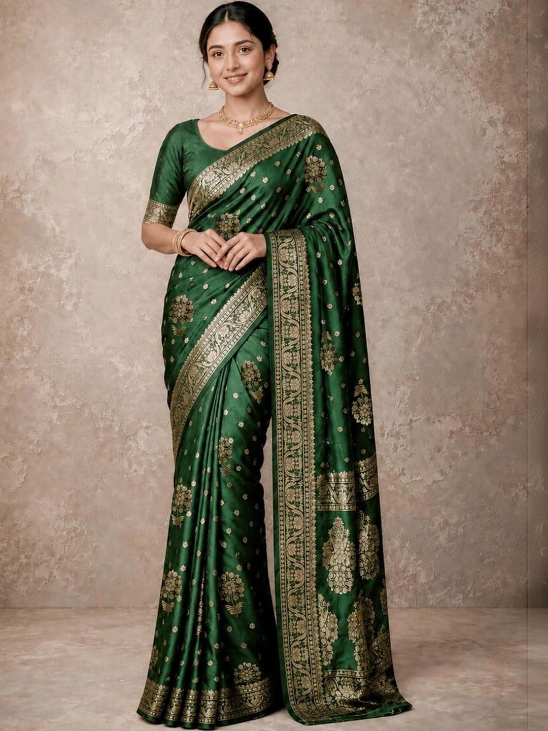 SAMANTHA Woven Design Zari Silk Blend Paithani Saree thumbnail 2