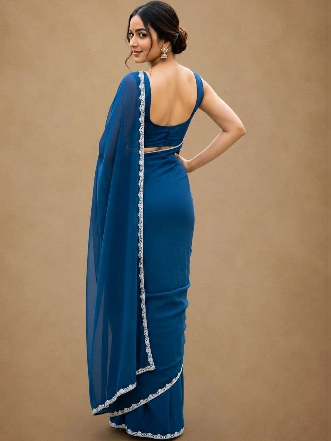 shreecre Pure Georgette Saree thumbnail 2