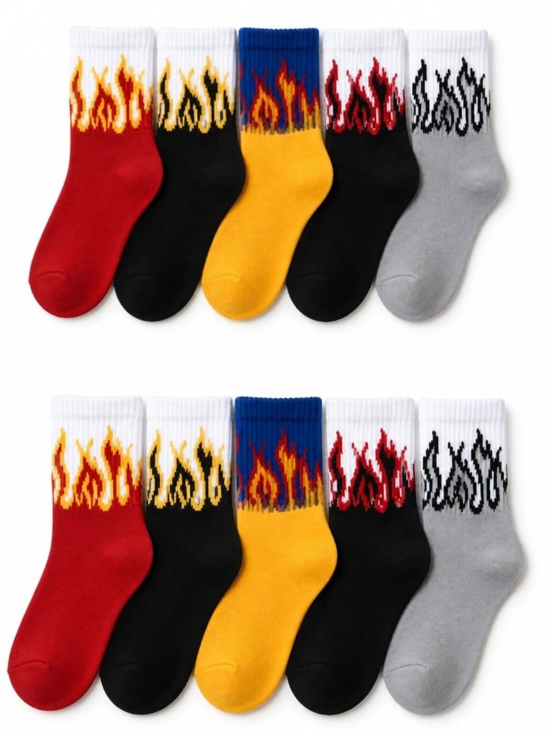 VIPUN Unisex Pack of 10 Cotton Patterned Above Ankle Socks - view 1