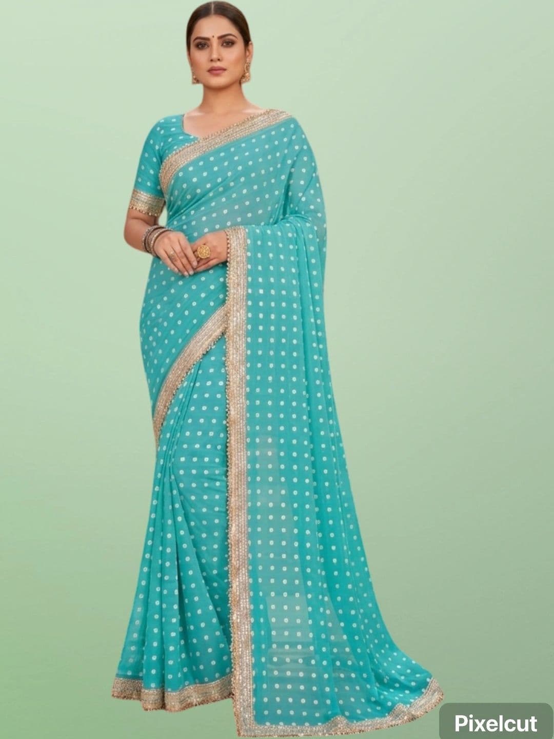 shreecre Embellished Pure Georgette Saree - view 1
