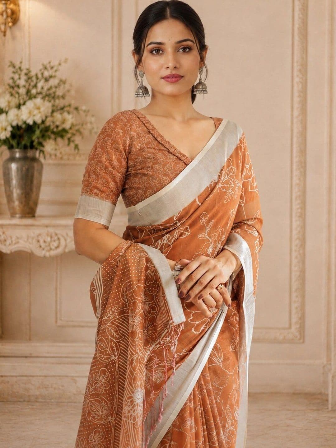 Moda Rapido Linen Blend Bhagalpuri Saree thumbnail 2