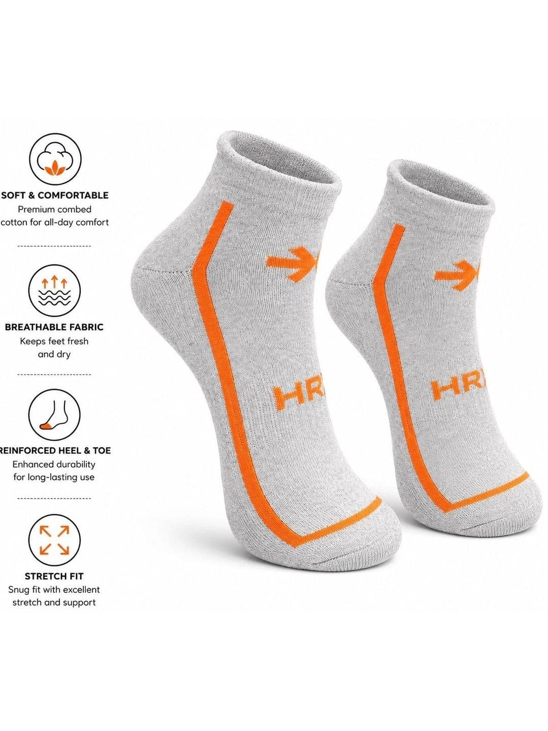 HRX by Hrithik Roshan Unisex Pack of 5 Cotton Blend Assorted Patterned Ankle Length Socks thumbnail 2