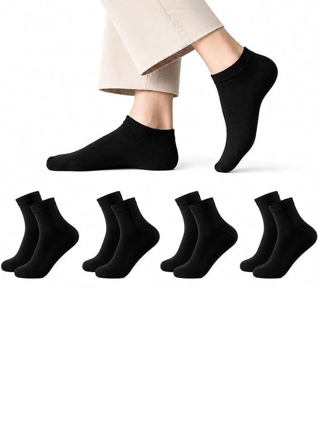 SOSHRE Unisex Pack of 6 Cotton Ankle Length Socks thumbnail 2