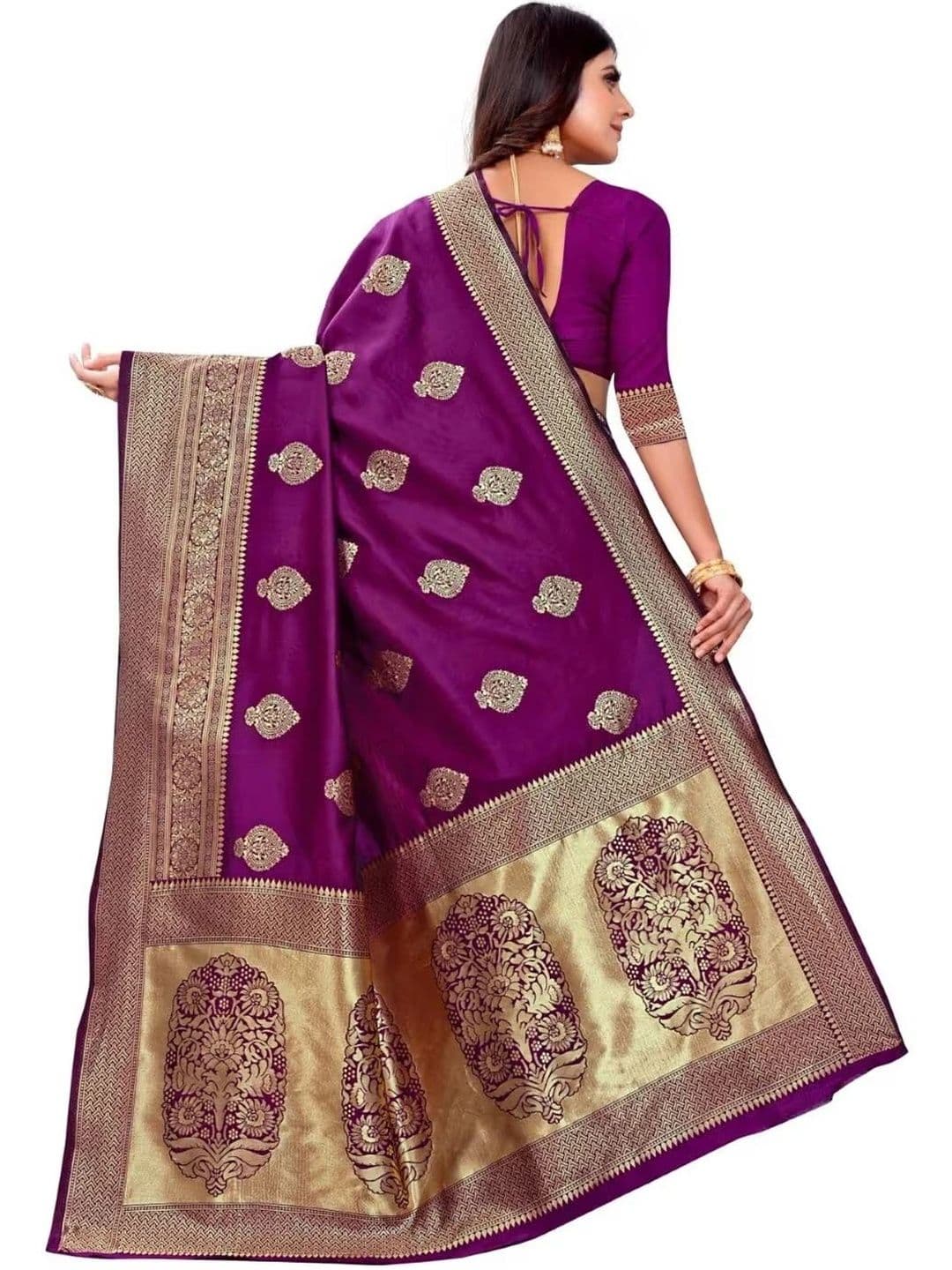 wearsquad Zari Art Silk Banarasi Saree thumbnail 4