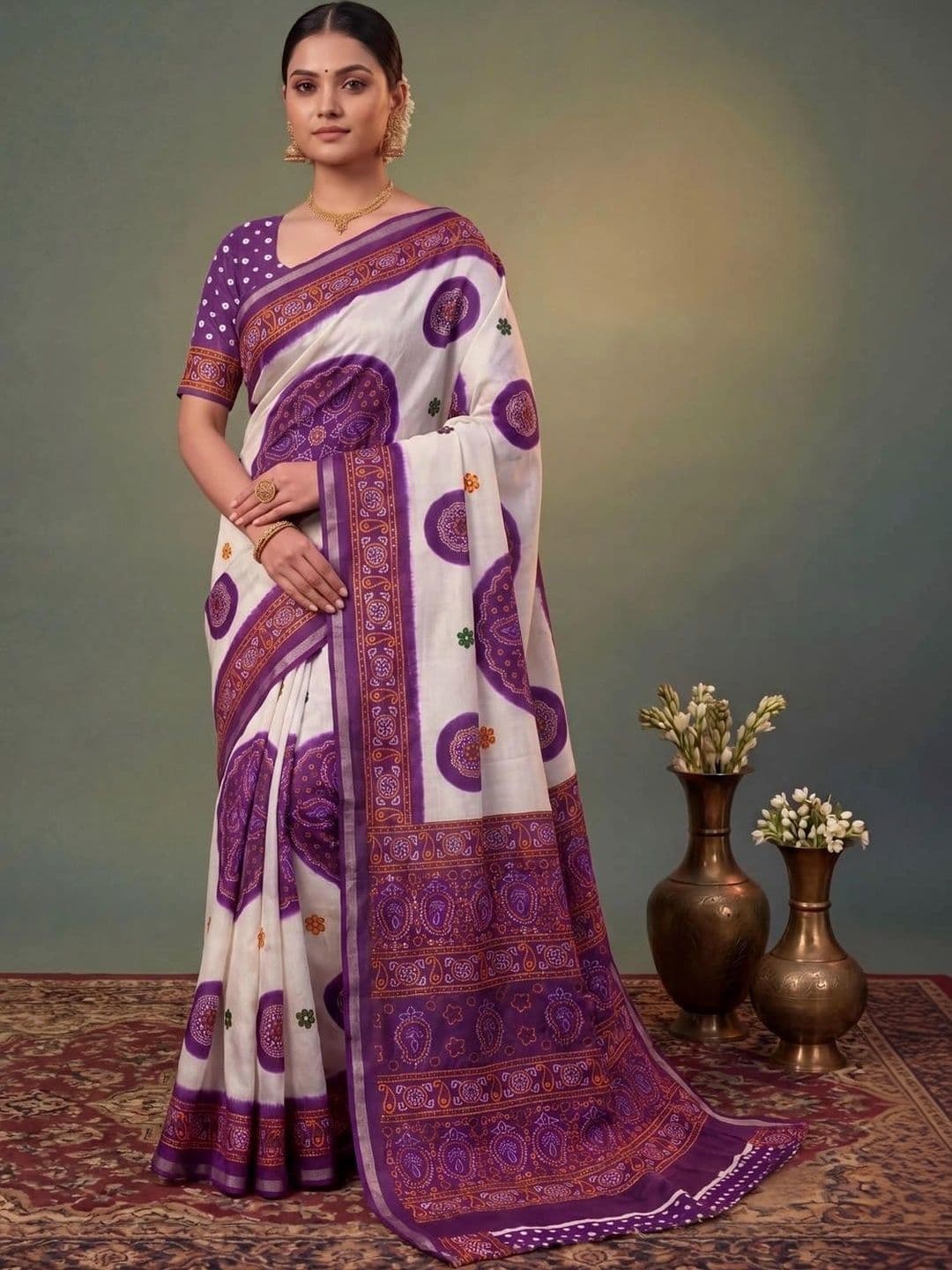 SAMANTHA Ethnic Motifs Zari Silk Blend Saree - view 1