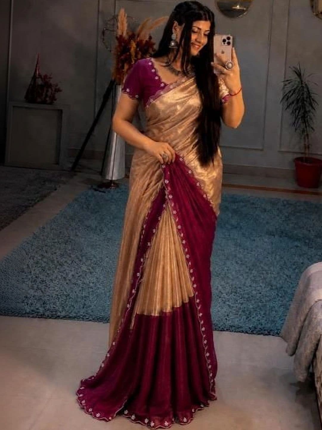 Lapetiya Clothing Satin Saree thumbnail 2