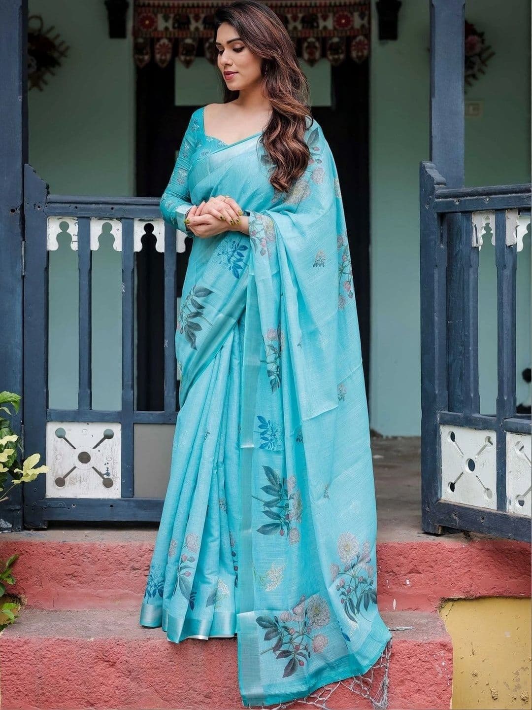 Moda Rapido Floral Art Silk Banarasi Saree - view 1