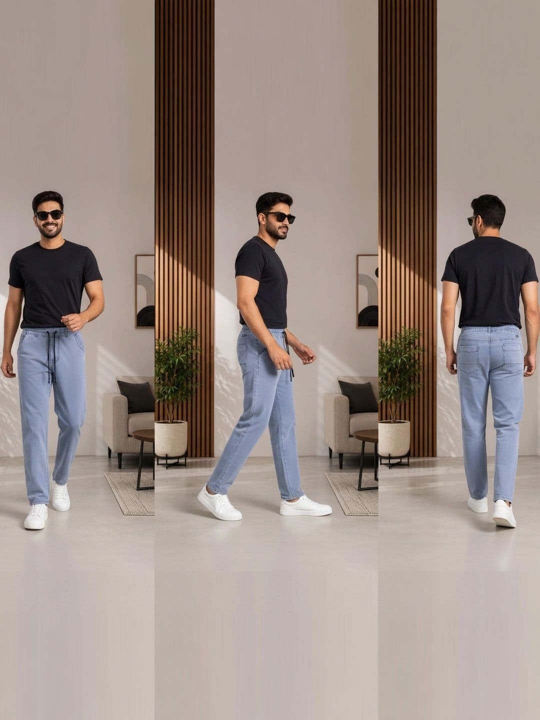 Global Jeans Men Relaxed Fit Breathable Jeans thumbnail 4