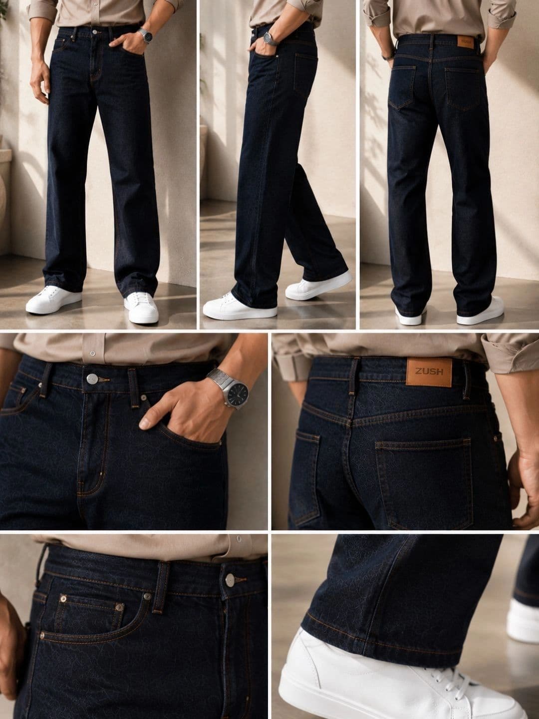 ZUSH Men Straight Fit Mid-Rise Stretchable Jeans thumbnail 6