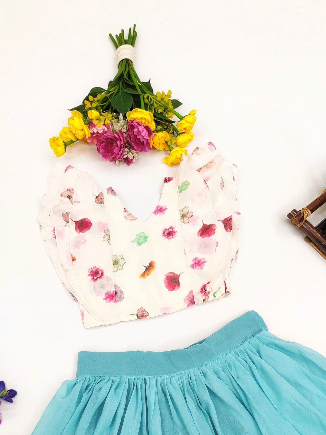 Sangria Girls Printed Ready to Wear Lehenga & thumbnail 6