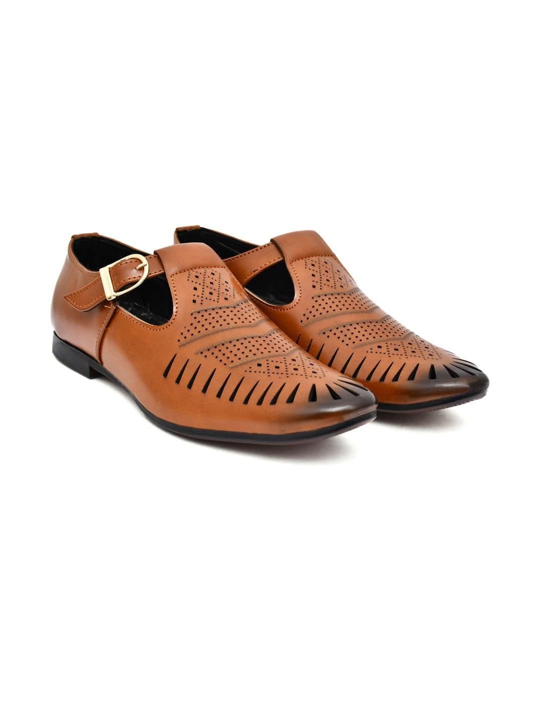 G L Trend Tan Synthetic Leather Sandals thumbnail 3