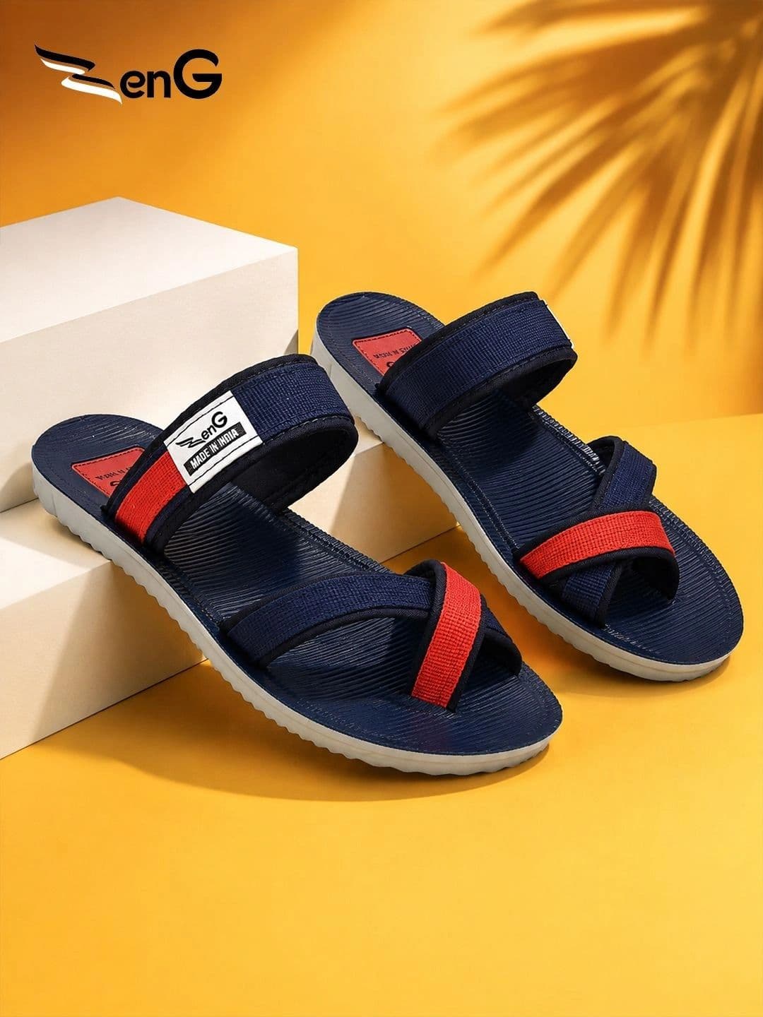ZENG Men Colourblocked Thong Flip-Flops - view 1