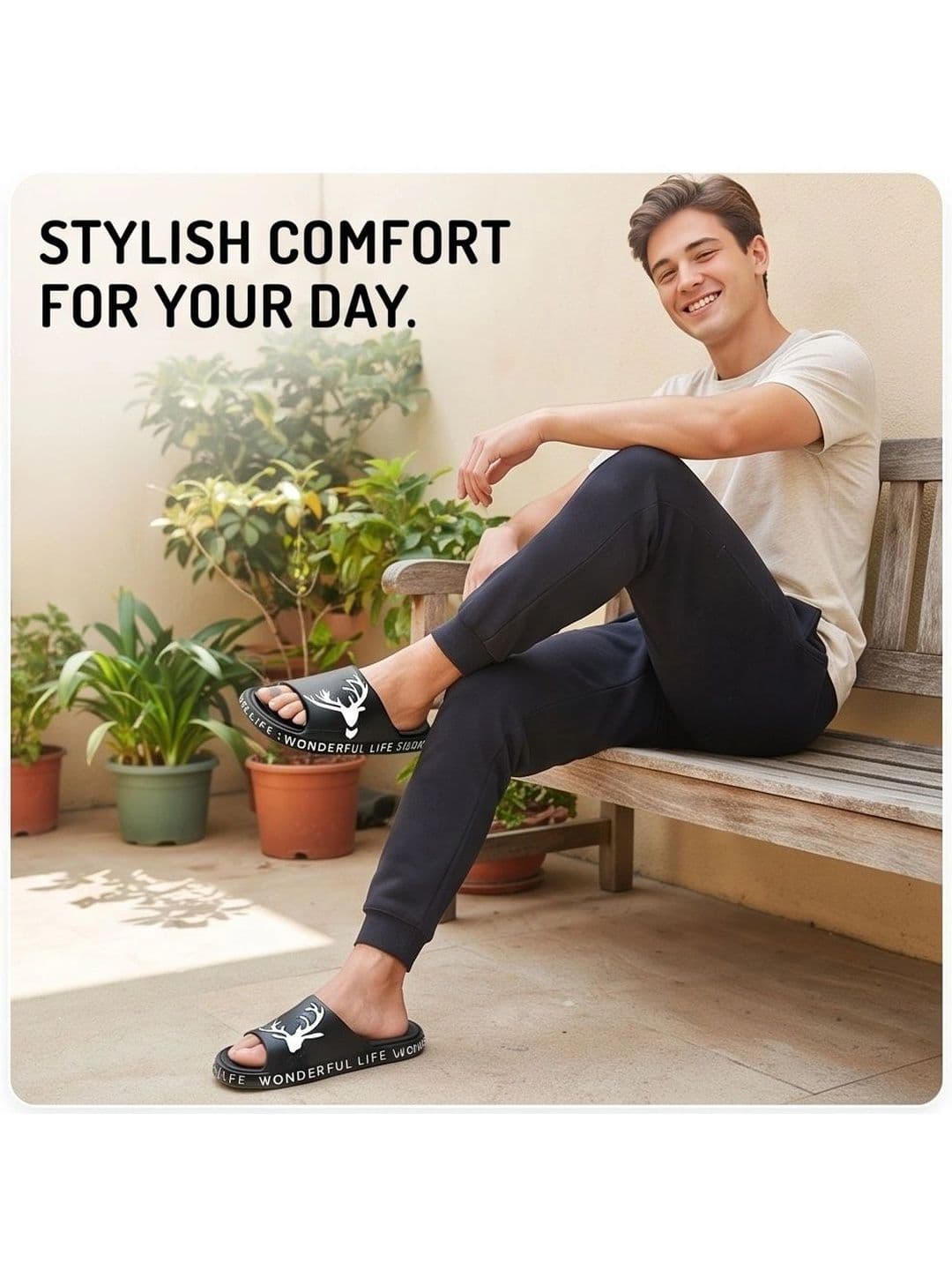 DECONDS Men Printed Sliders thumbnail 2