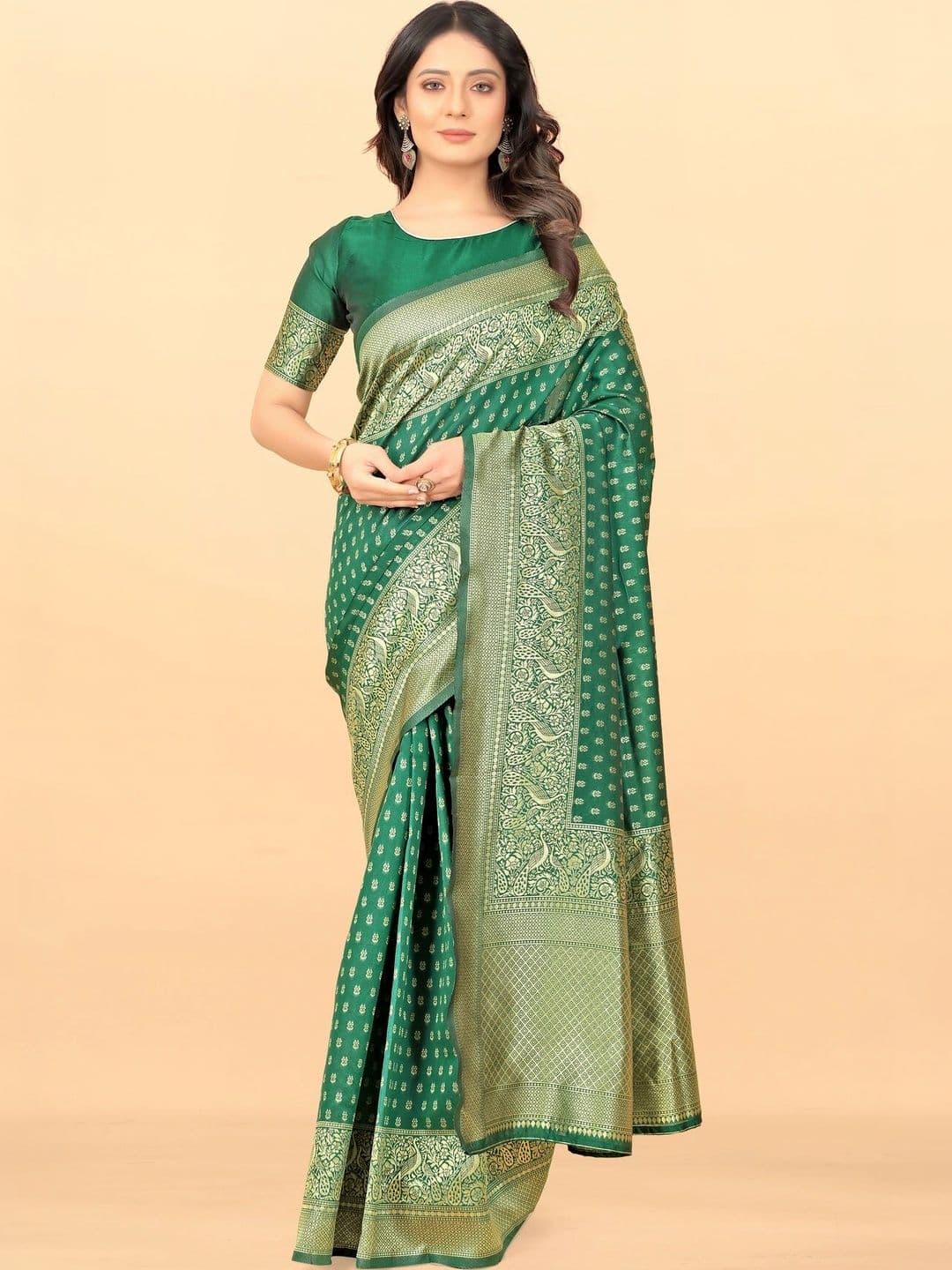 VS MALL Woven Design Zari Banarasi Saree - view 1