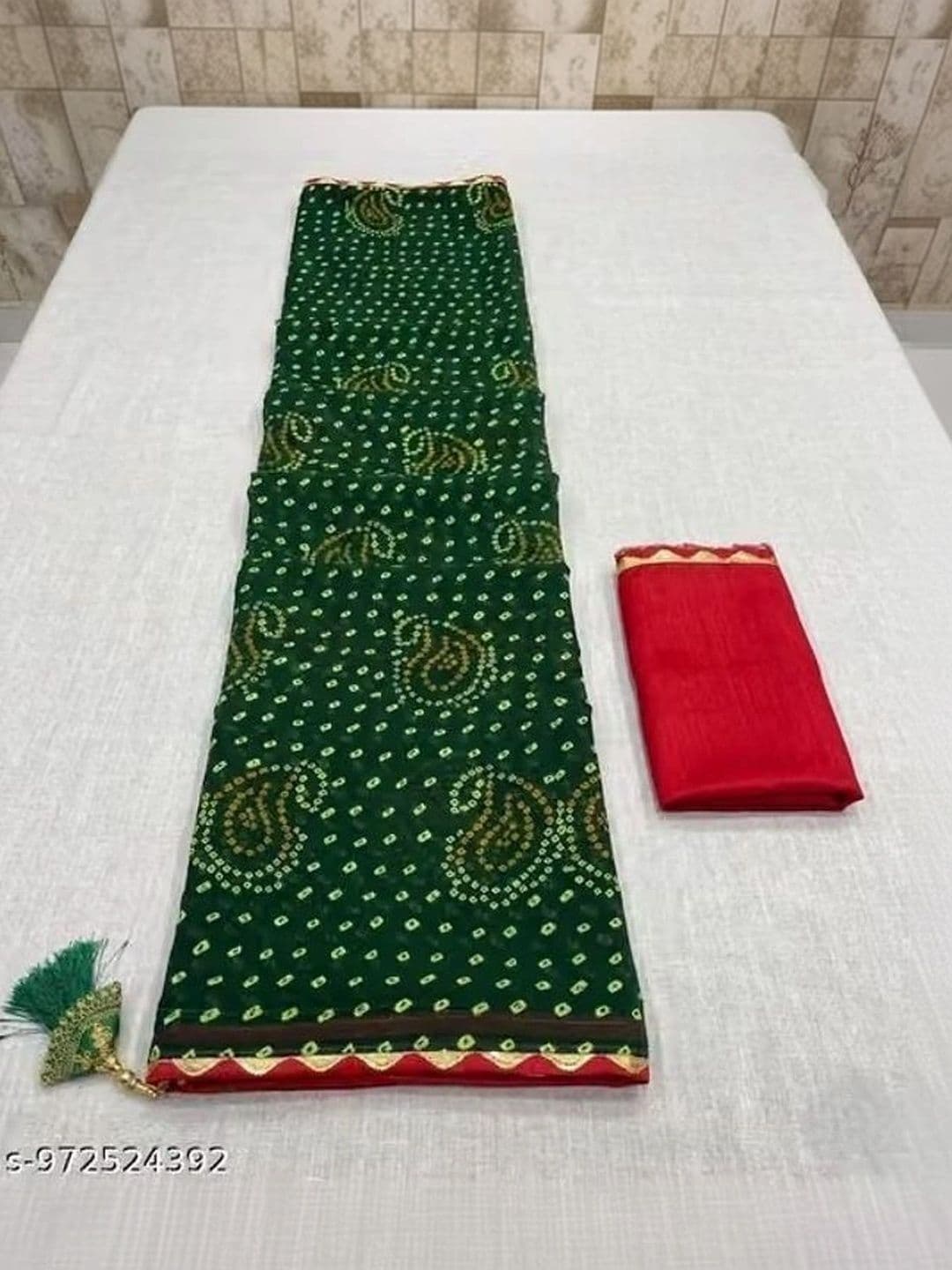 RENBRIZA Bandhani Poly Georgette Saree thumbnail 4