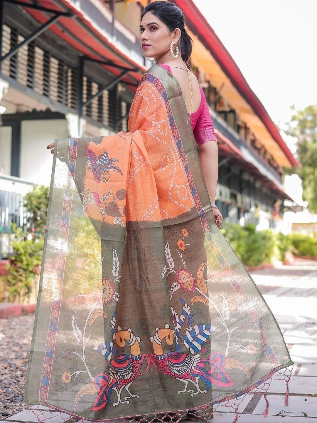 Moda Rapido Kalamkari Art Silk Banarasi Saree thumbnail 2