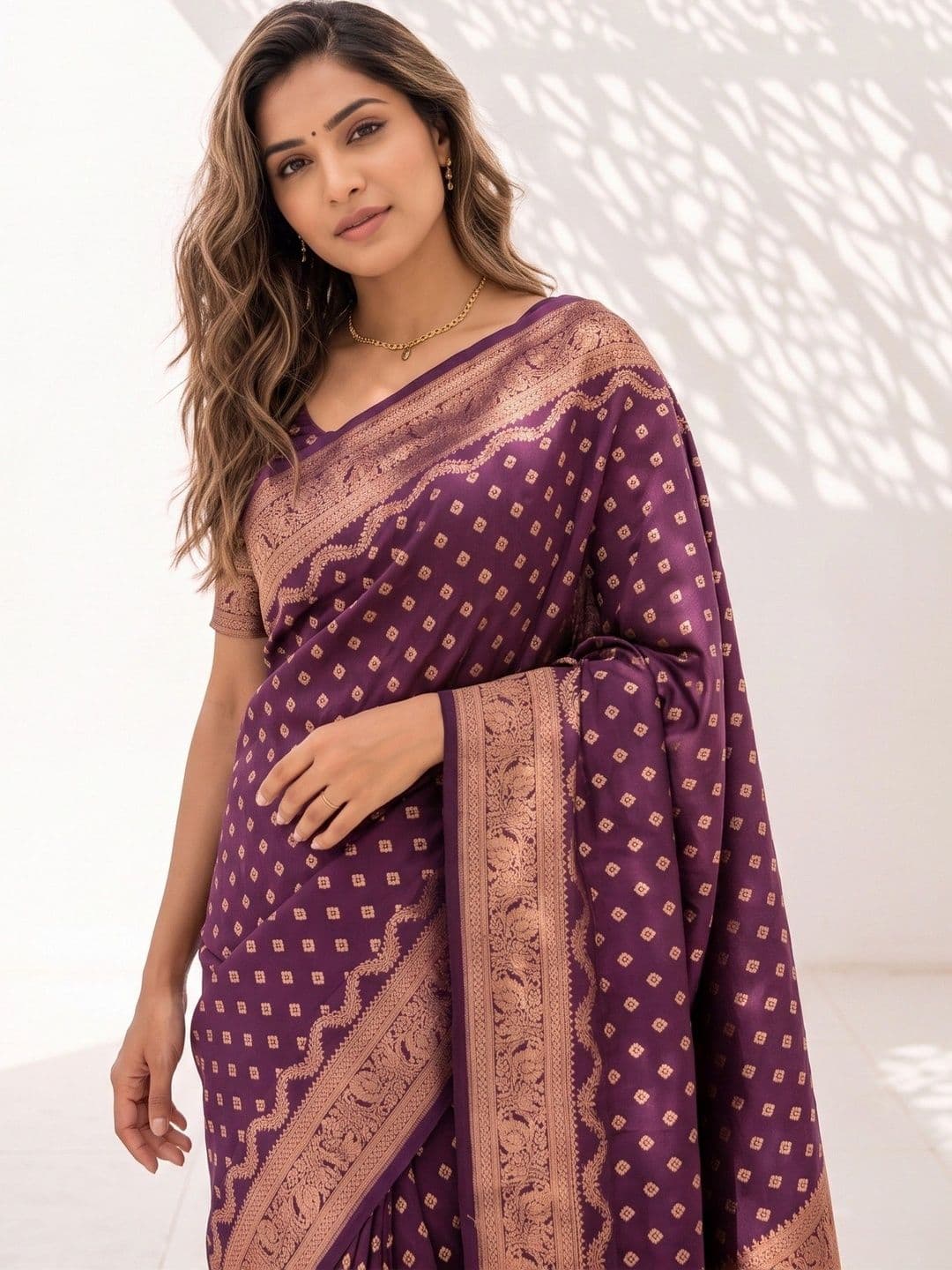 ROOP RADHIKA Woven Design Zari Silk Blend Designer Banarasi Saree thumbnail 6