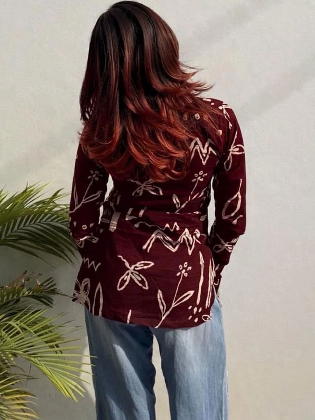 Sangria Printed Square Neck Kurti thumbnail 4