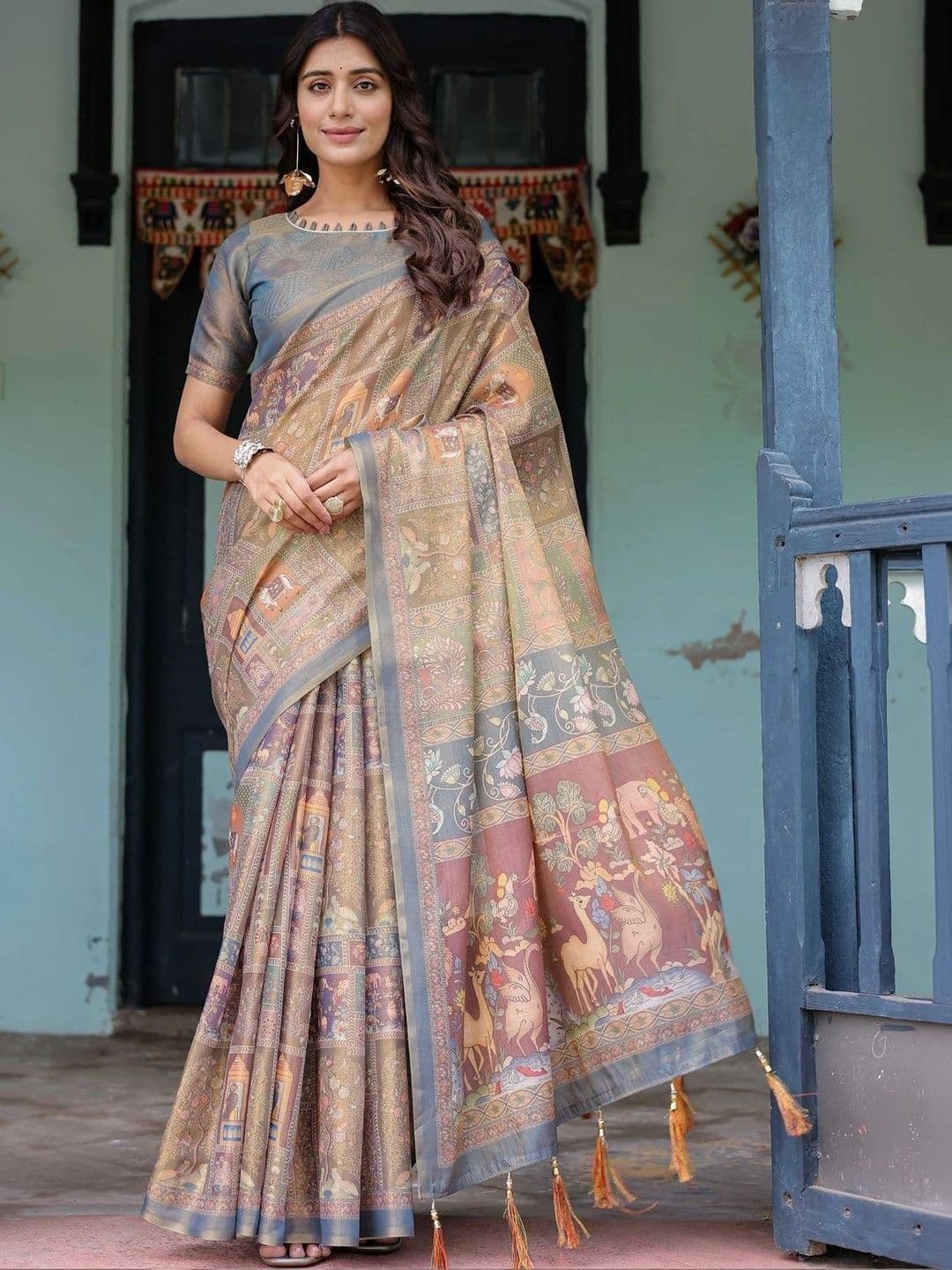 Moda Rapido Warli Art Silk Banarasi Saree - view 1
