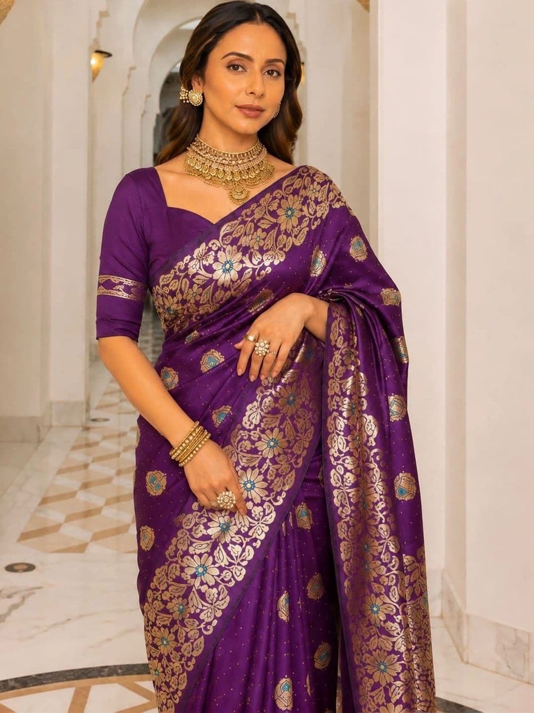 Moda Rapido Woven Design Zari Art Silk Designer Banarasi Saree - view 1
