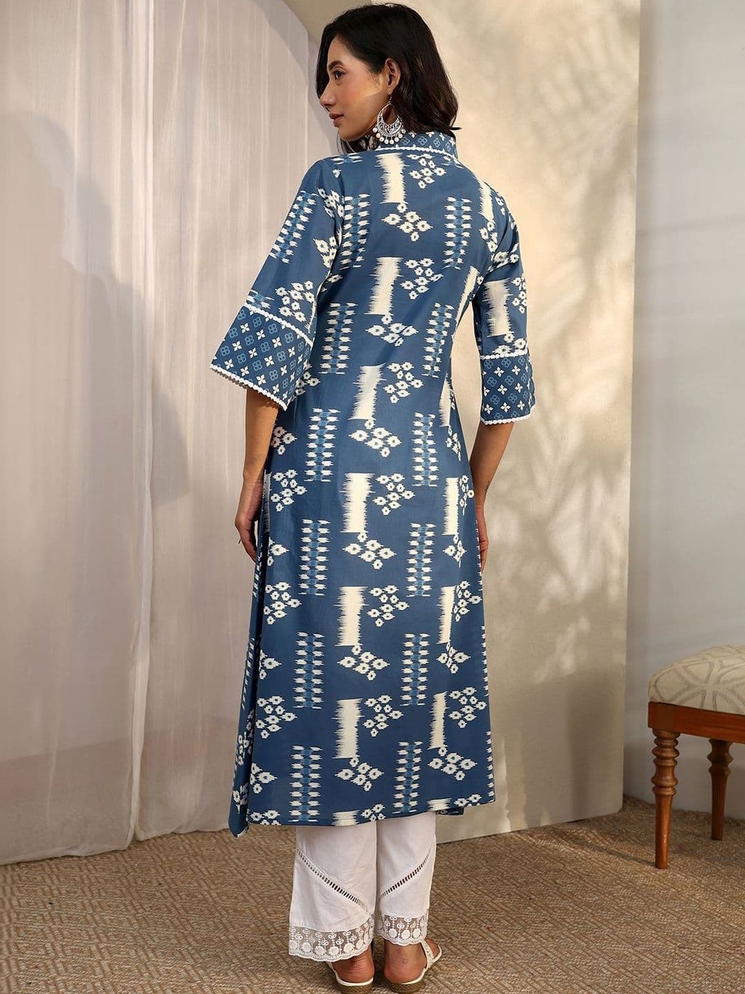 Libas Women Ethnic Motifs Printed Indigo Kurta thumbnail 3