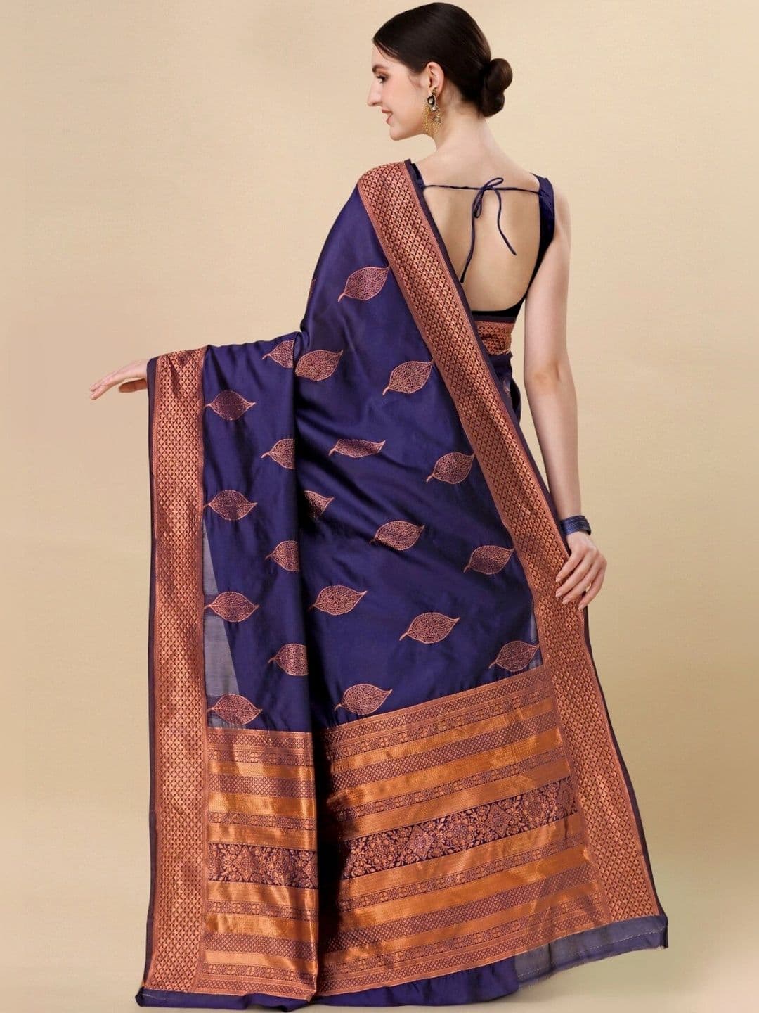 VS MALL Ethnic Motifs Zari Banarasi Saree thumbnail 3