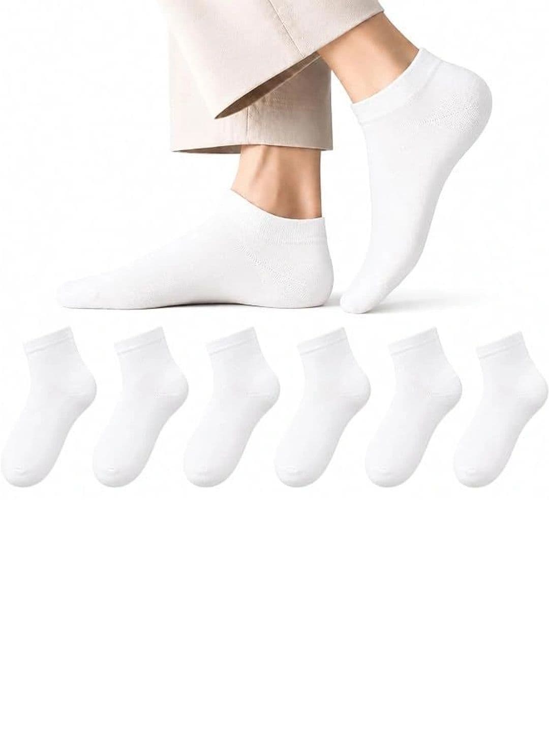 SOSHRE Unisex Pack of 4 Cotton Ankle Length Socks thumbnail 4