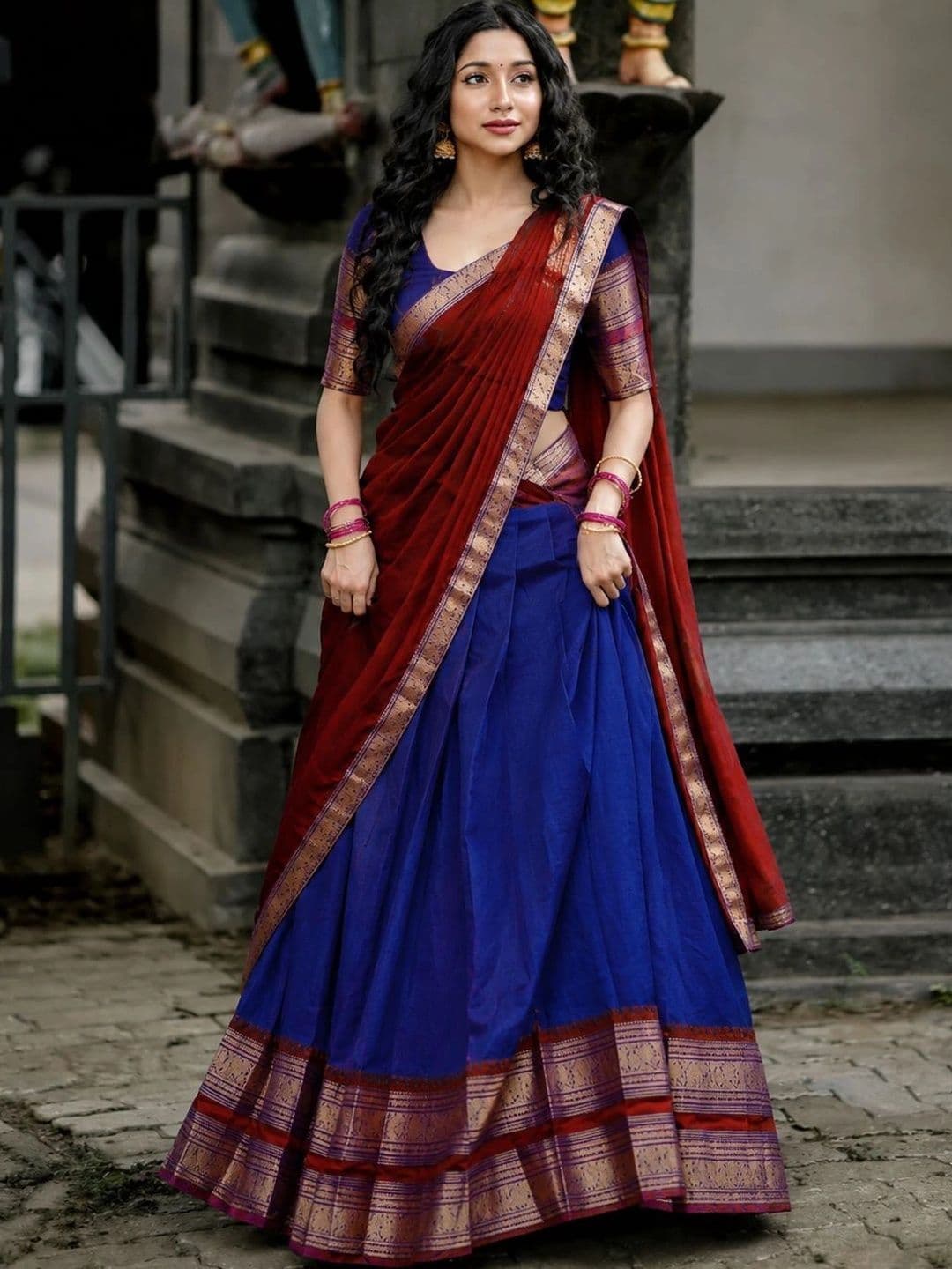 JIVUBA Ready to Wear Lehenga & Unstitched Blouse With Dupatta - view 1