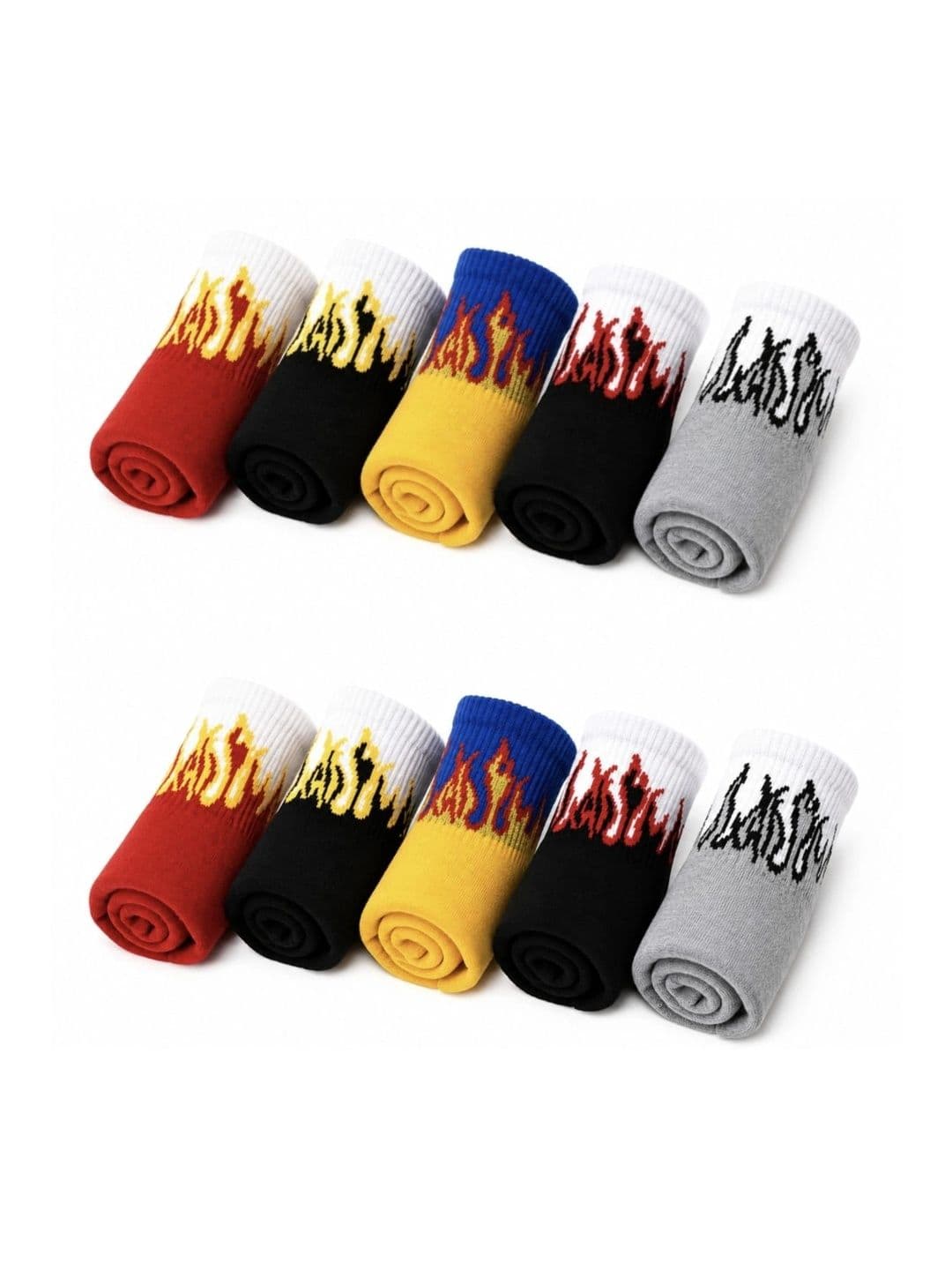GARUN Unisex Pack of 10 Cotton Patterned Above Ankle Socks - view 1